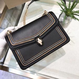 BVLGARI 287466 Serpenti Diamond Blast Black Bag